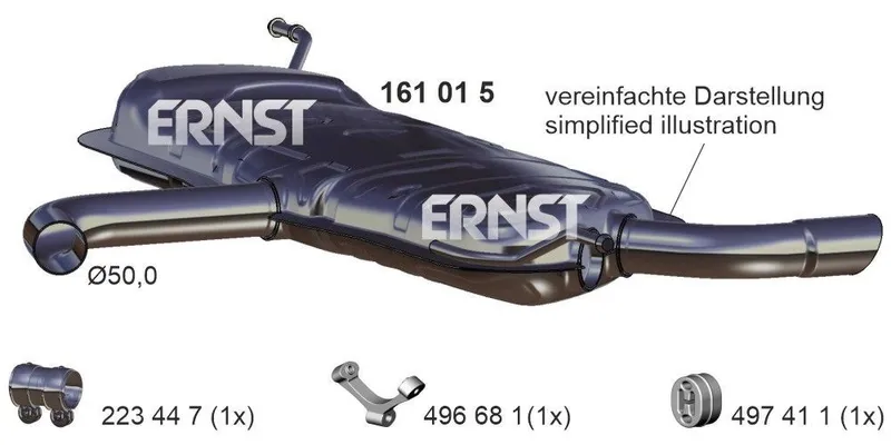 Bakre ljuddämpare ERNST 161015