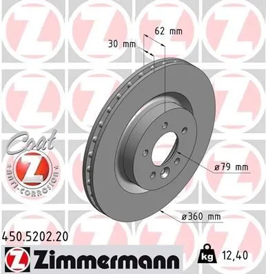 Bromsskiva ZIMMERMANN 450.5202.20