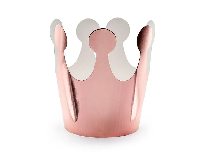 Partyhattar Krona Rosa - 6-pack