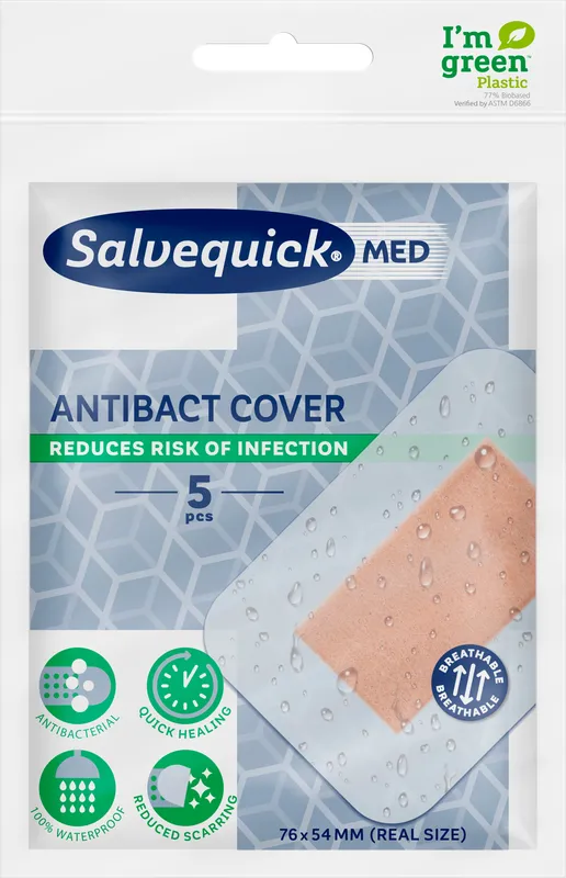 SalvequickMED Maxi Cover ANTIBACT plåster 5 st