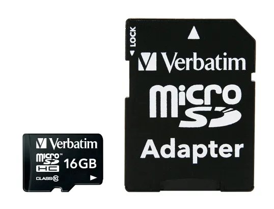 Verbatim minneskort, microSDHC, 16GB, micro Secure Digital High-Capacity, Class