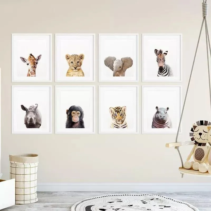 Posters - Safaridjur / Set om 8
