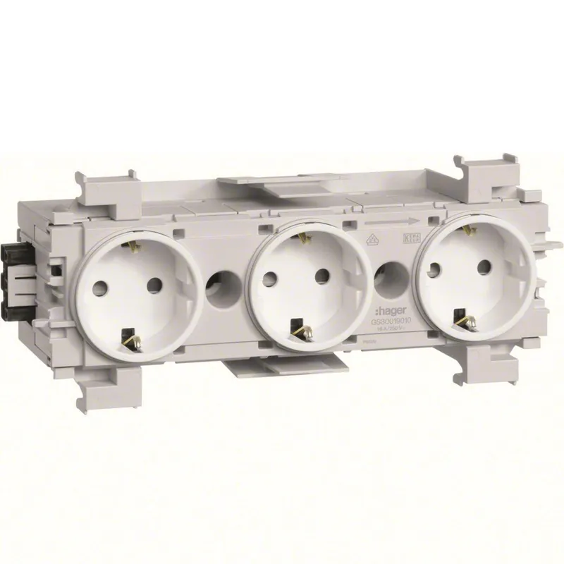 Hager GS30019016 Uttag 3-vägs, jordad