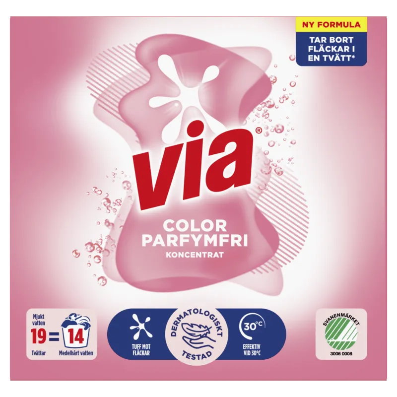 Via Color Parfymfri Tvättmedel 760 g