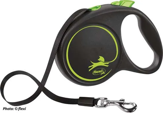 Flexi Black Design M leash 5 m 25 kg green