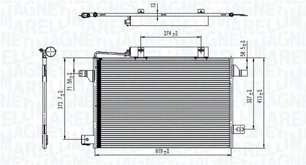 Kondensor, klimatanläggning MAGNETI MARELLI 350203745000