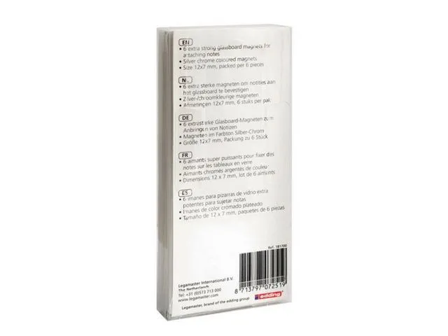 Magnet glastavla 6/fp silver