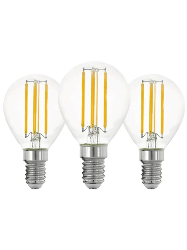 EGLO LED-glödlampa P45 Mini ball 7W/827 806 lumen clear 3-pack E14