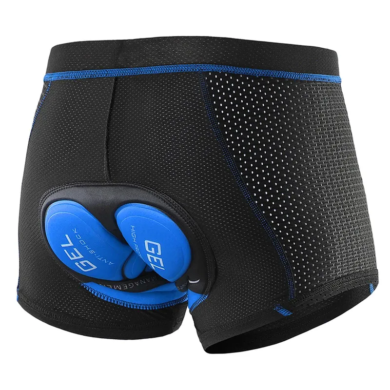 Cykelunderkläder shorts för män Andas Gel Padded MTB Cykelridning Shorts XL blå