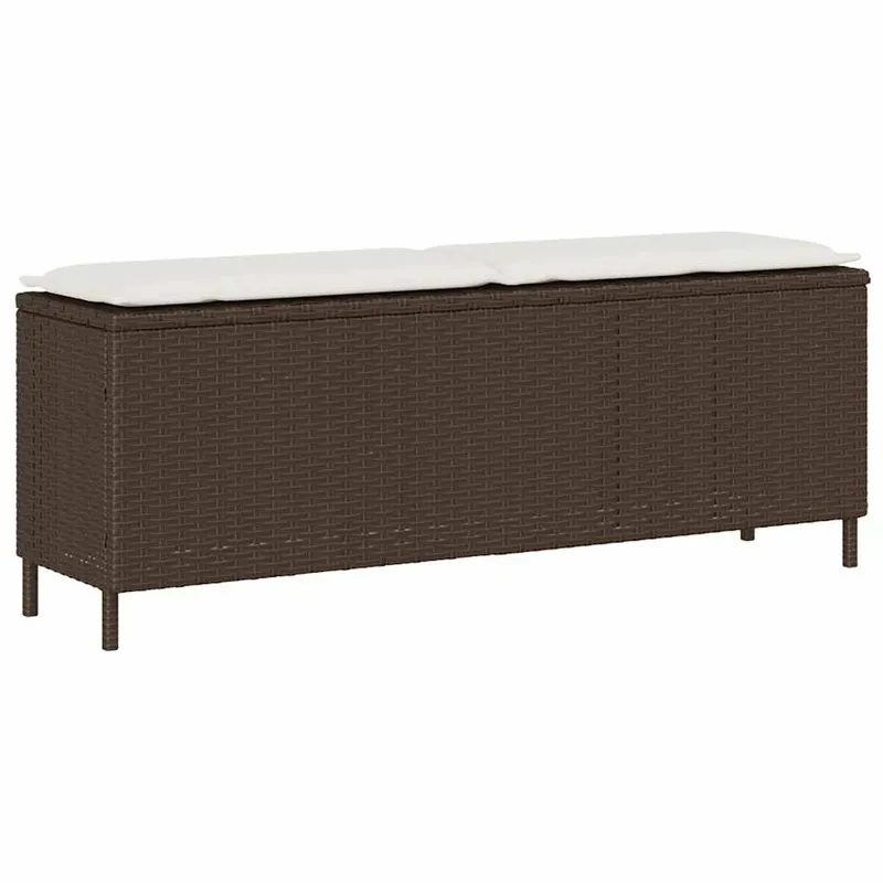 vidaXL Trädgårdsbänk med dyna brun 110x30x40,5 cm konstrotting