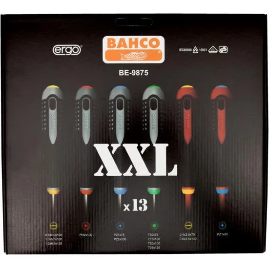 Bahco BE-9875 Ergo XXL skruvmejseluppsättning, 13 delar