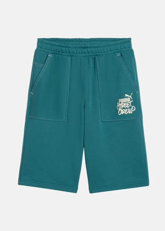 Puma MID90s Avslappnade Långa Shorts, Grön, 128