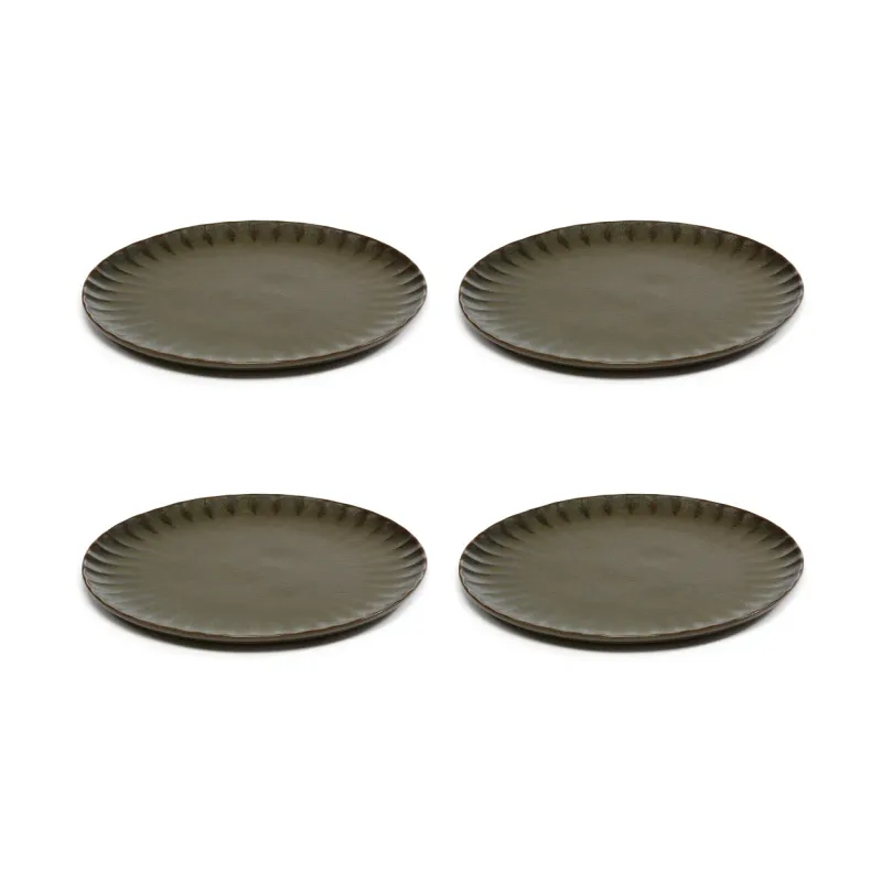 Serax Inku tallrik M Ø21 cm 4-pack Green
