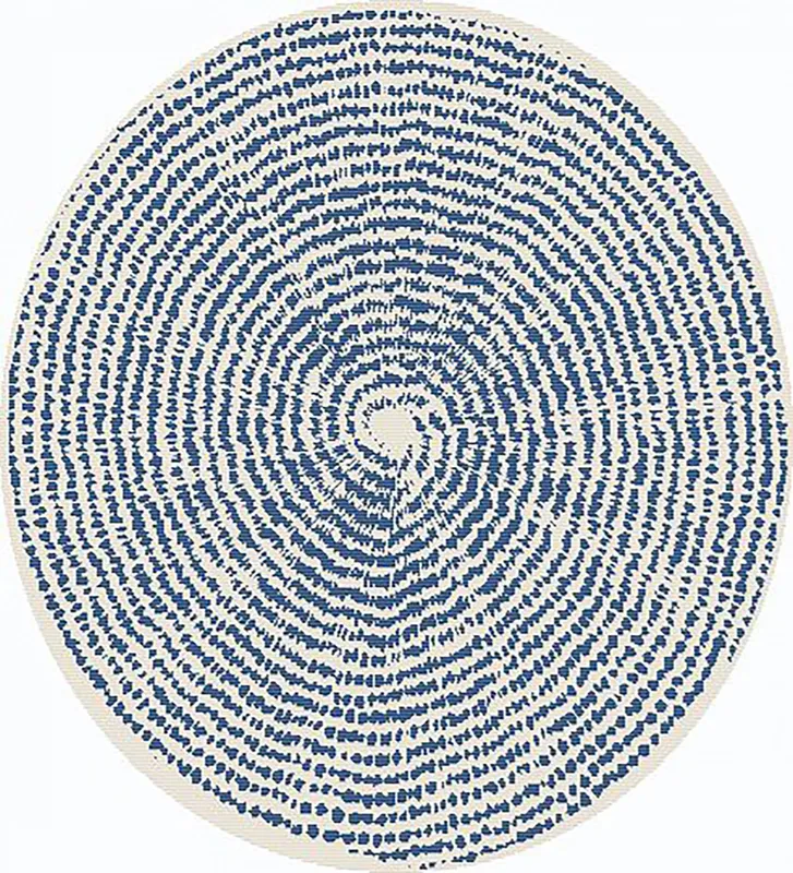 Rund matta - Brussels Swirl (blå) (Storlek: Ø 160 cm)