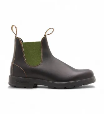 Blundstone för män. 519 Ankelstövlar i läder 519 grön (43), Hud, Brun, Karta, Ingen, Casual