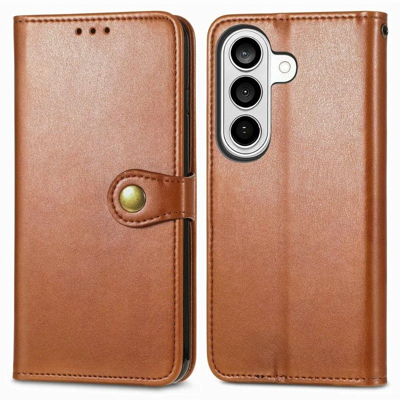 Plånboksfodral för Samsung Galaxy S26 Konstläder Stativ – Brun (#0945)