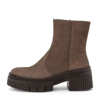 Art för kvinnor. 113741212003_012 Ankelstövlar i läder 1374 brun (39), Hud, 3 till 5 cm, Zip, Casual