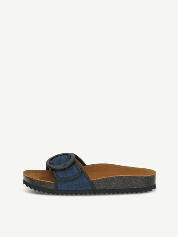 CAPRICE Mule, blue, made of Leather and synthetic without heel, Size 38