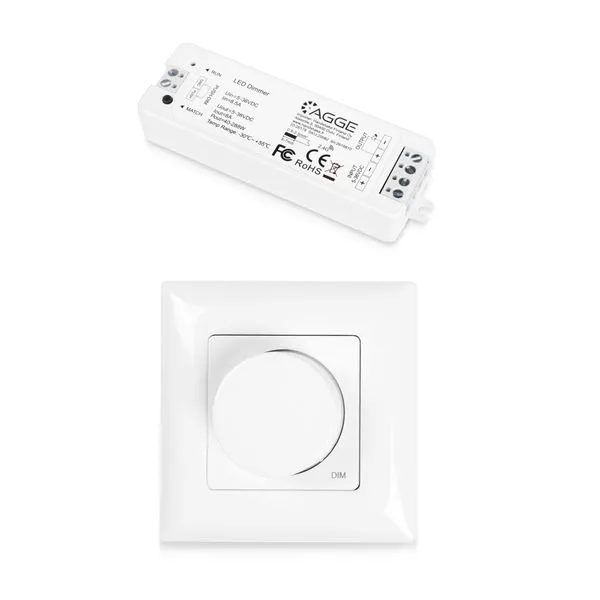 Fjärrkontroll för LED-list AGGE Dimming Rotary Panel, RF 2.4 GHz, Fjärrkontroll + Styrdon