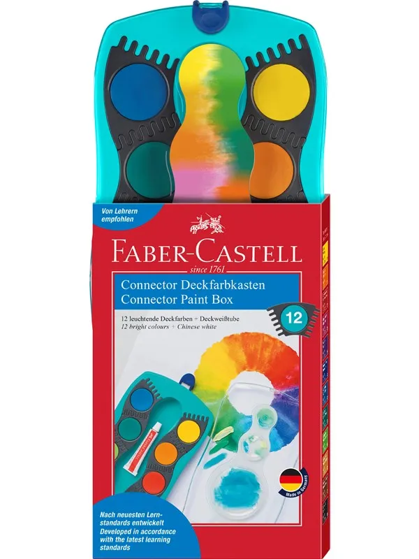 Faber-Castell Vattenfärg - Kontaktdon - 12 Färger