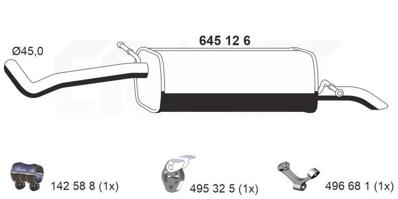 Bakre ljuddämpare ERNST 645126
