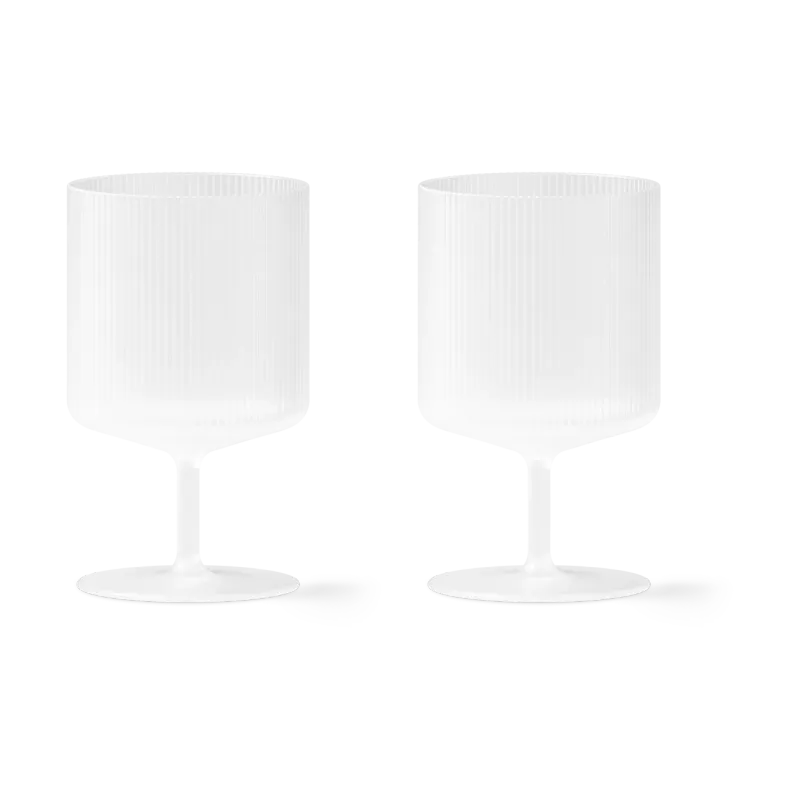 Ferm Living, Ripple Vinglas 2-pack - Frosted