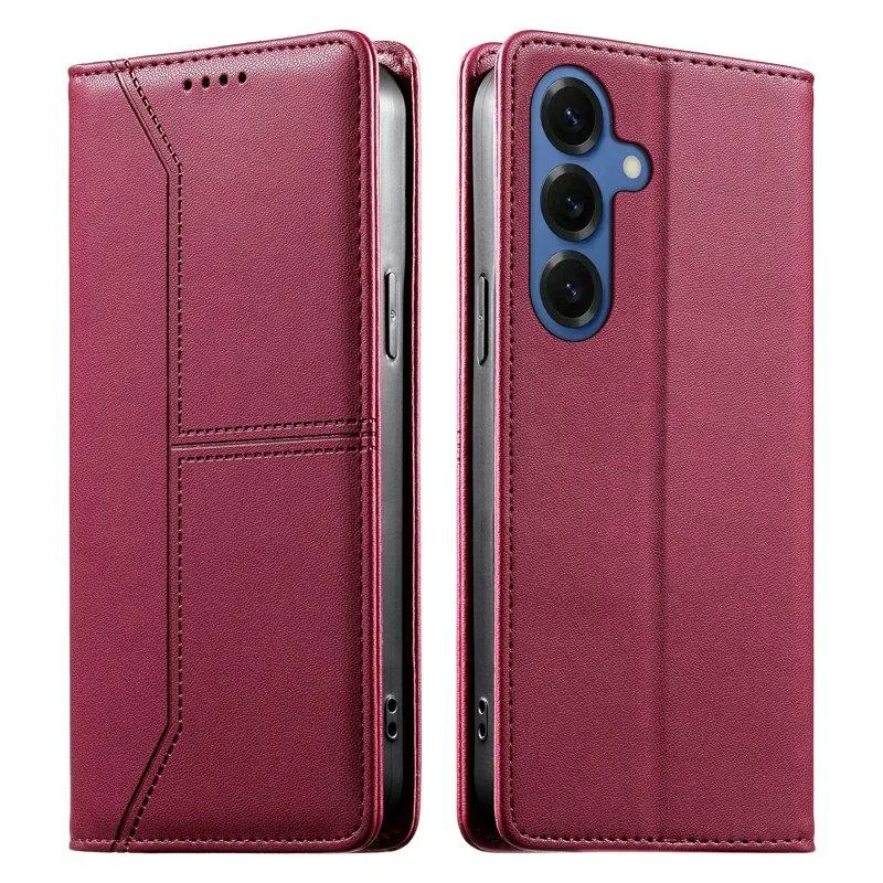 Plånboksfodral för Samsung Galaxy S26 Plus Ställfunktion Konstläder – Röd