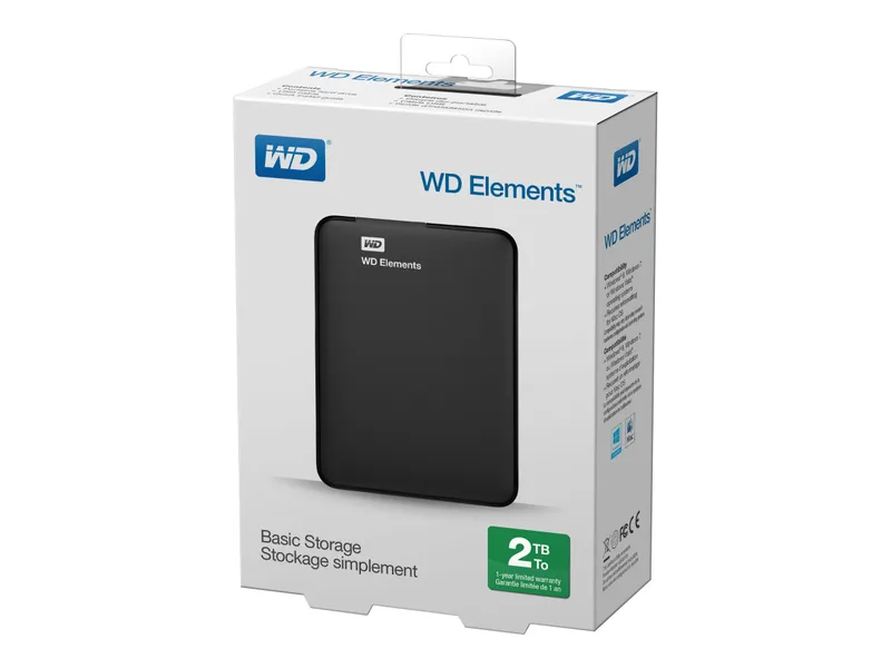 WD Elements Portable WDBU6Y0020BBK – Hårddisk – 2 TB – extern (portabel) – USB 3.0