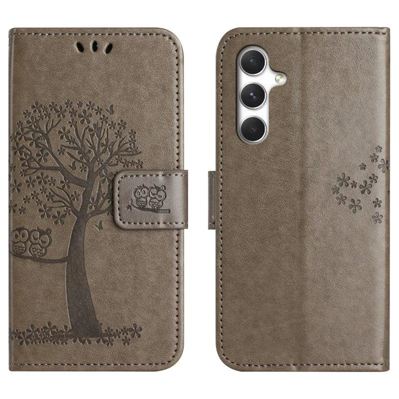 Plånboksfodral för Samsung Galaxy S26 Konstläder med rem – Grå