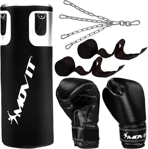 Boxningspaket Movit 80 CM / 25 KG - Svart