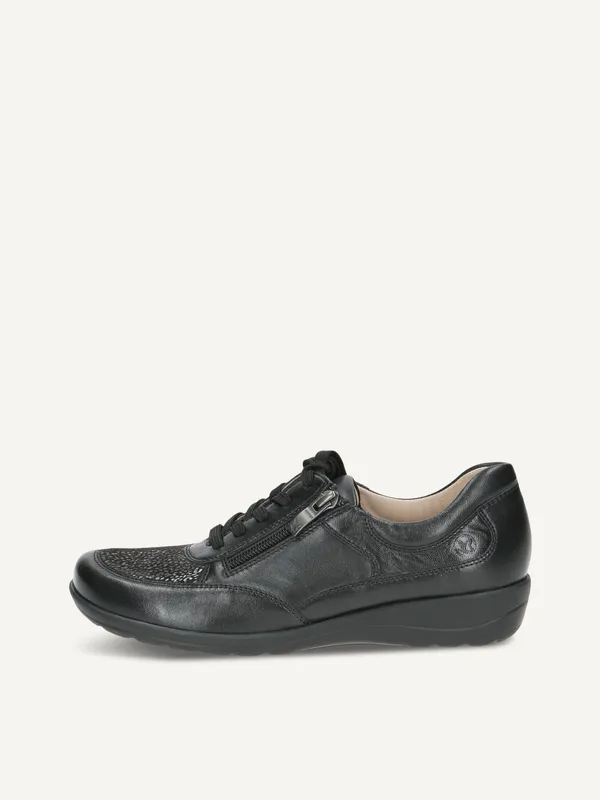 CAPRICE Sneaker, black, made of Leather and synthetic with Wedge heel, Size 36