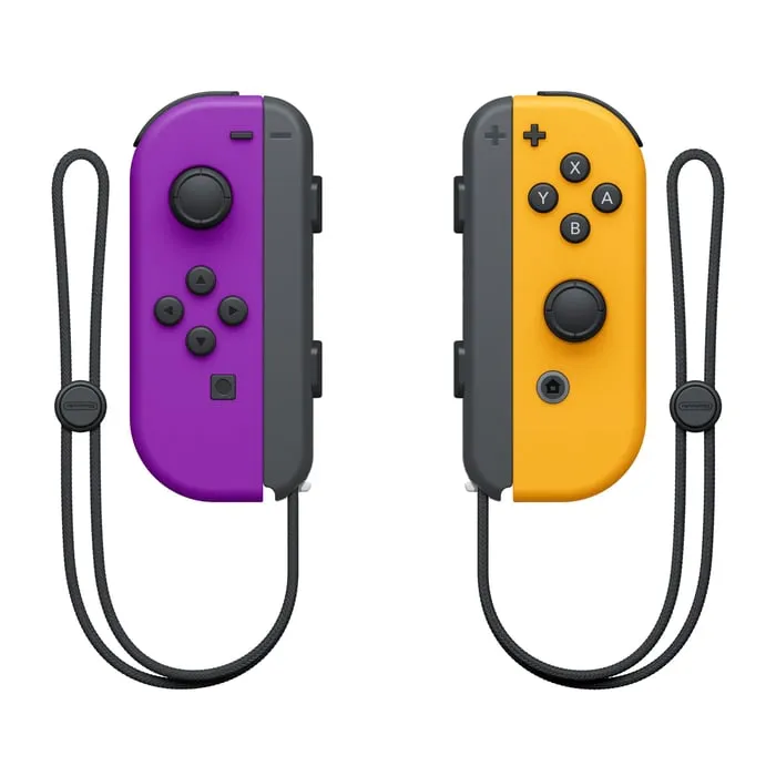 Nintendo | Joy-Con (vänster & höger) – Gamepad – trådlös – neon orange / neon lila (set) – för: Nintendo Switch