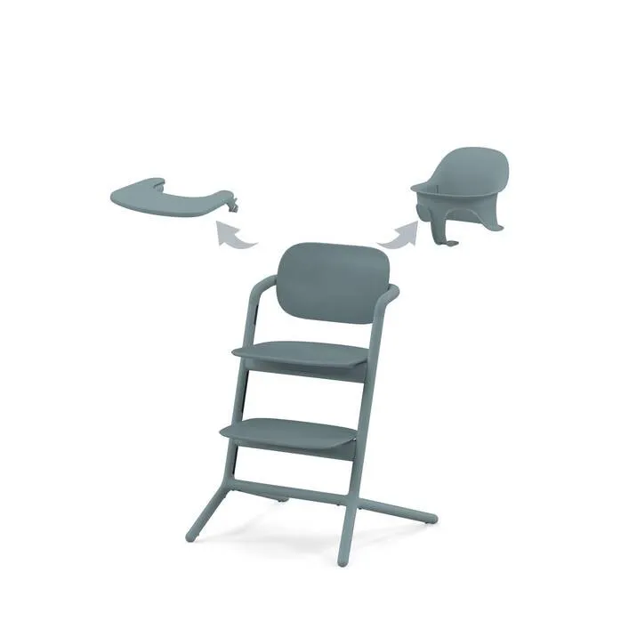Cybex Lemo 3-in-1 Barnmatstol inkl. Babyset och Bricka, Stone Blue