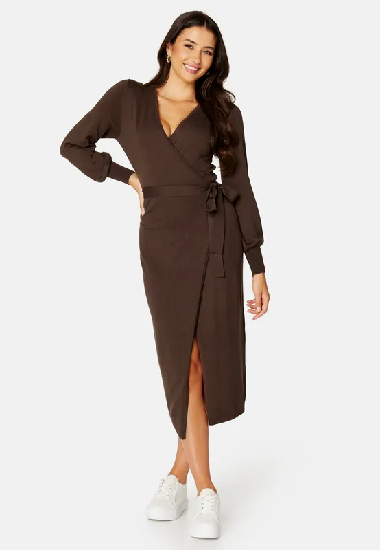 Ryann knitted wrap dress