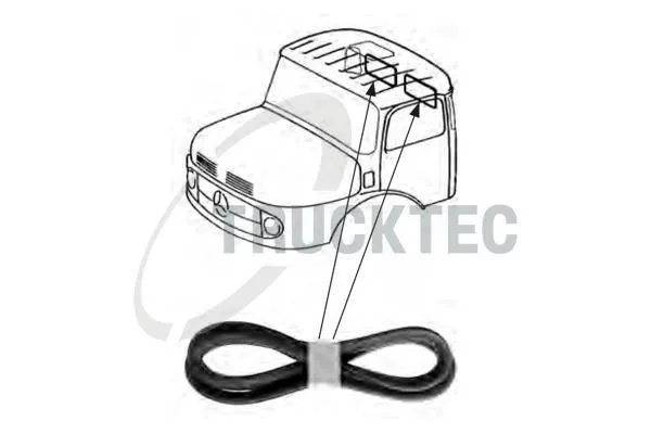 Prydnads- / Skyddlist, bakruta TRUCKTEC AUTOMOTIVE 01.50.001