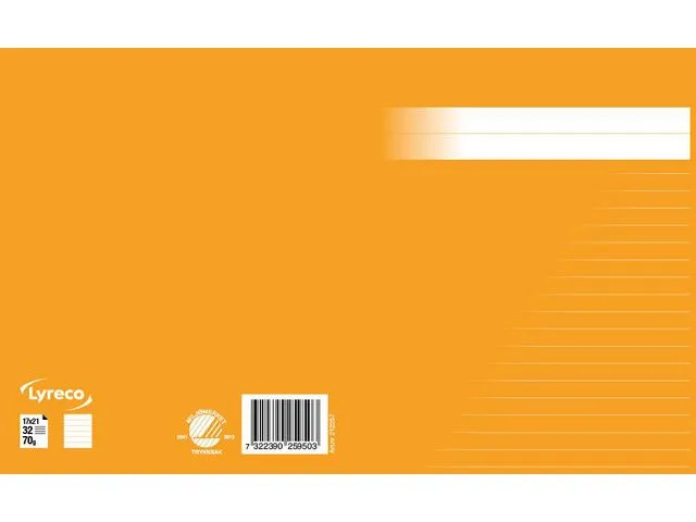 Skrivhäfte 17x21cm linj. 8,5mm orange