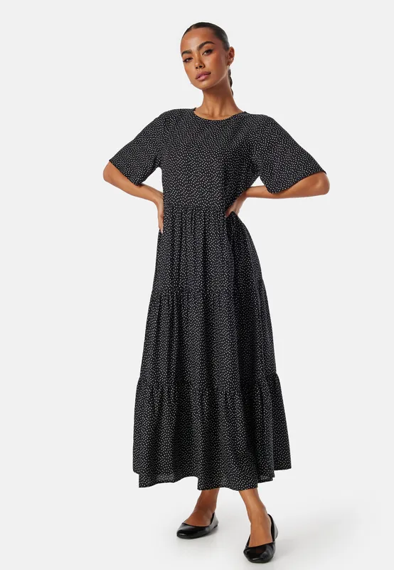 Butterfly Sleeve Viscose Midi Dress (#5543)