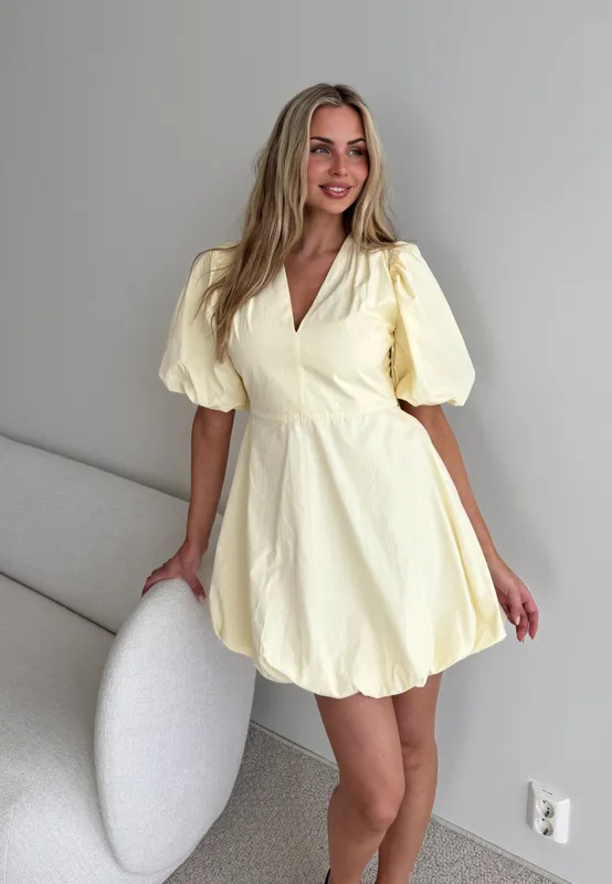 V-neck Bubble Hem Short Dress (#3795)
