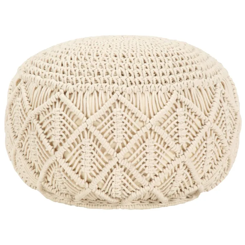 vidaXL Handgjord sittpuff makramé 45×30 cm bomull (#5335)