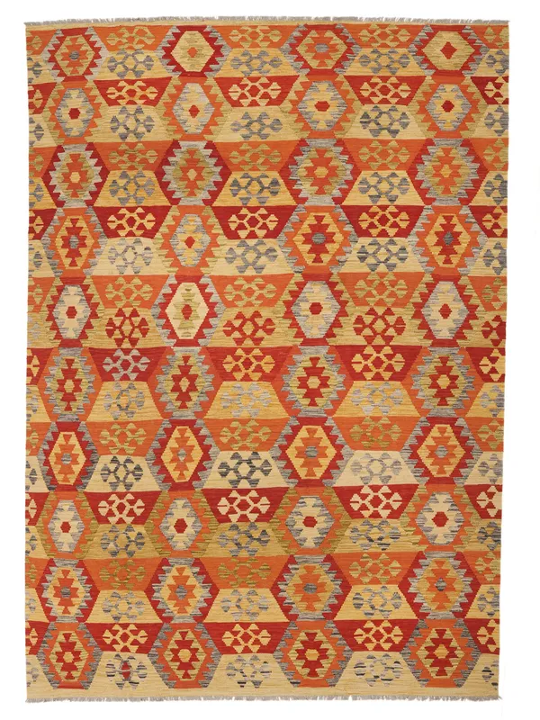 Kelim Afghan Old style Matta 208×298 (#8113)