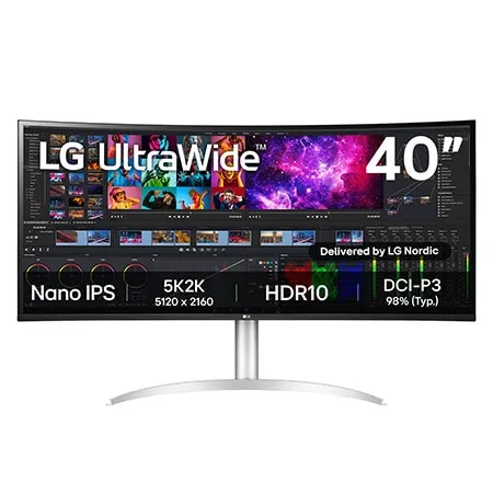 LG 40″ UltraWide™ 5K2K Nano välvd IPS-skärm – 40WP95CP