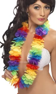 Regnbågsfärgad Hawaiikrans