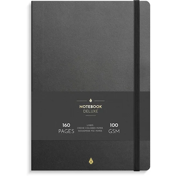 Anteckningsbok B5 Black Deluxe Linjerad Burde