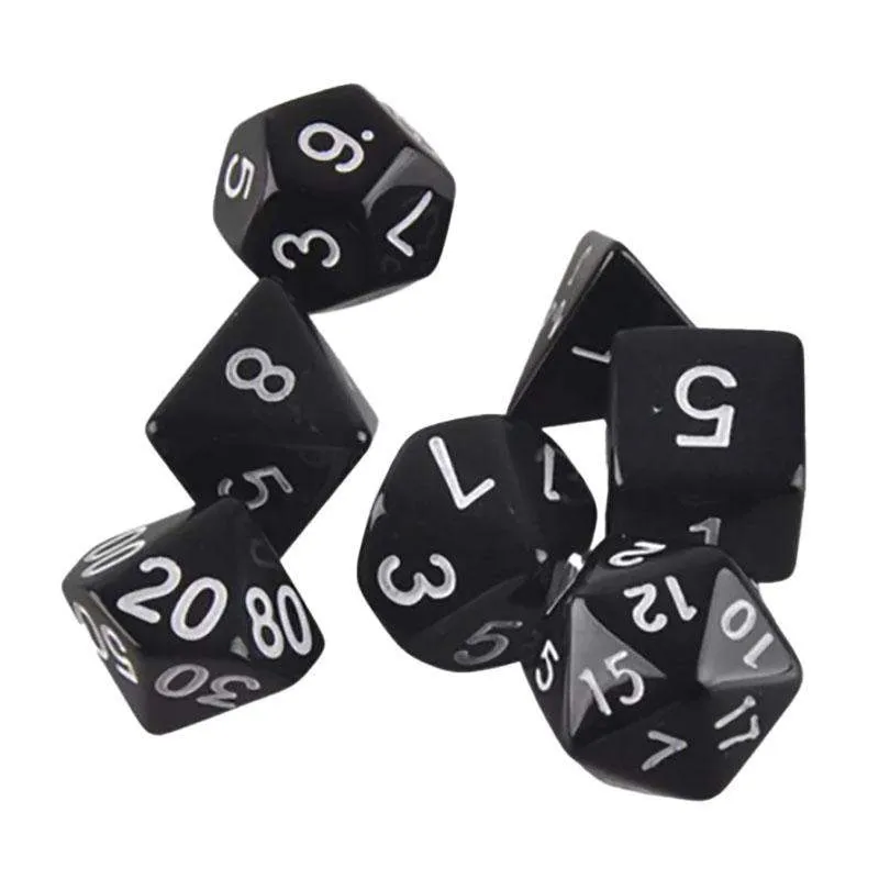 7-pack tärningar till Dungeons and Dragons (Svart)