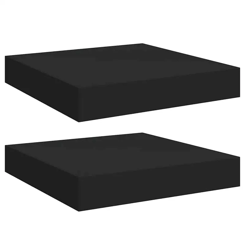 vidaXL Svävande vägghyllor 2 st svart 23×23,5×3,8 cm MDF