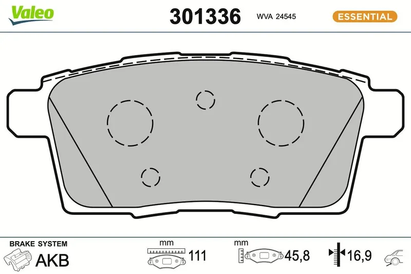 Bromsbelägg VALEO 301336