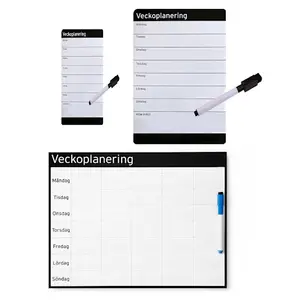 Magnetisk Whiteboard för Veckoplanering . Inkl. Whiteboardpenna m Sudd (#0315)
