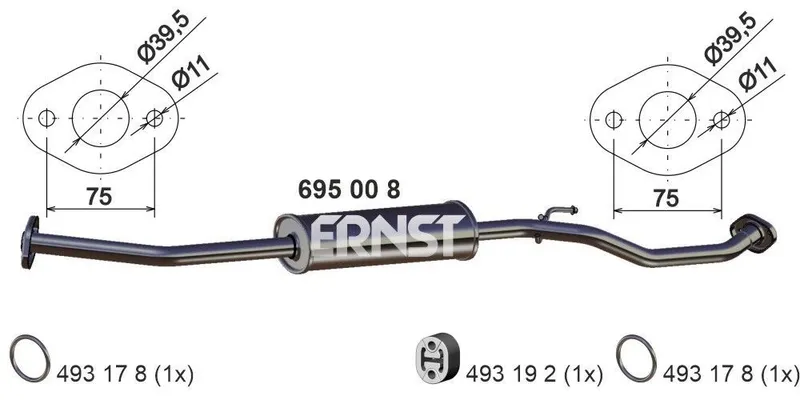 Mittenljuddämpare ERNST 695008
