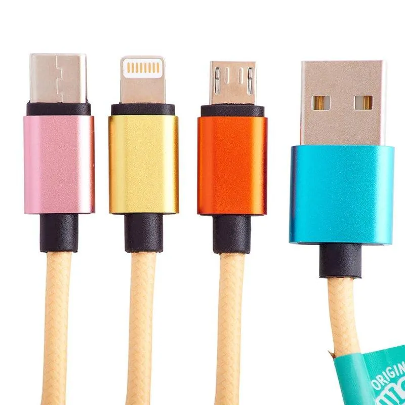 SQUISH Laddningskabel 1,2m Leonard 3in1 USB-C/Micro/Lightning