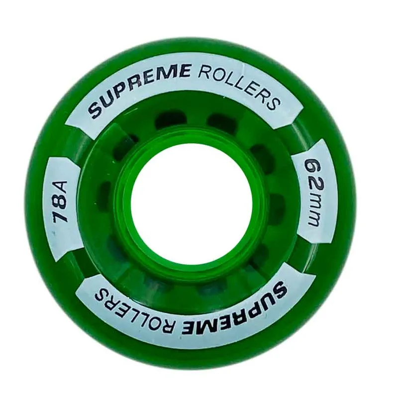 Supreme Rollers Quad Wheels 62mm/78A Grön 4-Pack